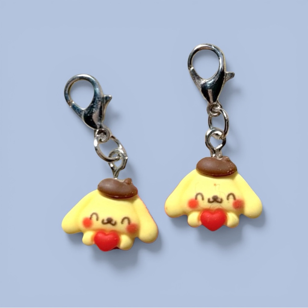 1 Hello Kitty Family Pompompurrin Charm. Add to your keychain, backpack, & bags